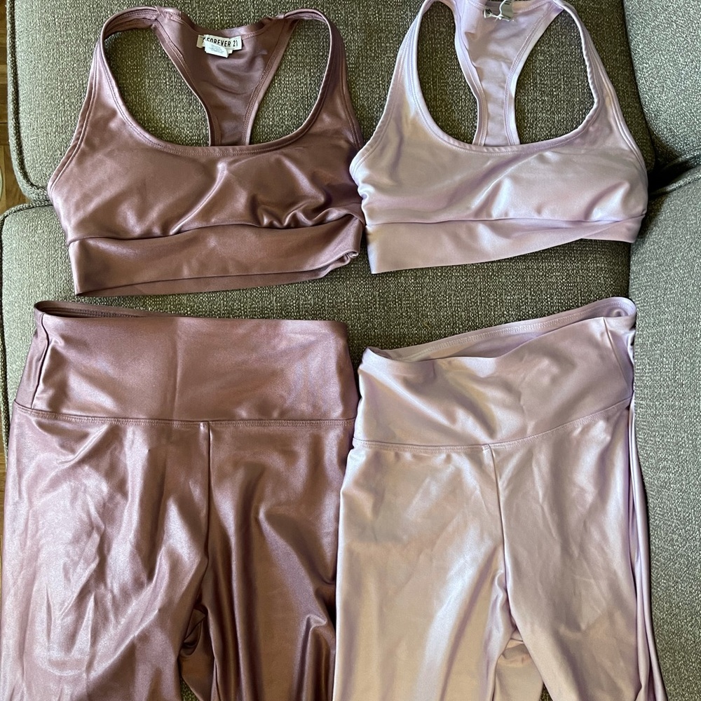 Like New Forever 21 Biker Shorts and Sports Bras